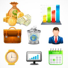 Icons Items of Business Vector