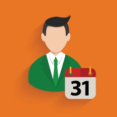 Businessman on orange background clean vector