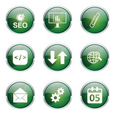 SEO Internet Sign Green Vector Button Icon Design Set 6 N5