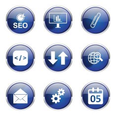 SEO Internet Sign Blue Vector Button Icon Design Set 6 N5