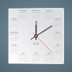 Creative calendar for 2016 in the form of hours Vector N2