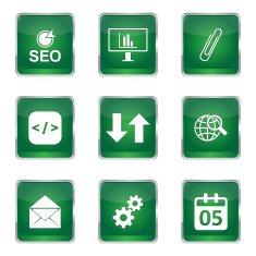 SEO Internet Sign Square Vector Green Icon Design Set 6 N5