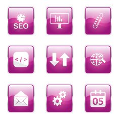 SEO Internet Sign Square Vector Pink Icon Design Set 6 N6