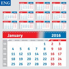 English Calendar 2016 N6