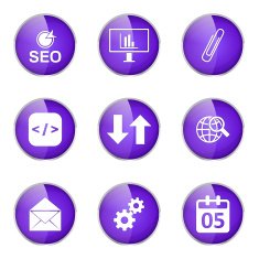SEO Internet Sign Violet Vector Button Icon Design Set 6 N5