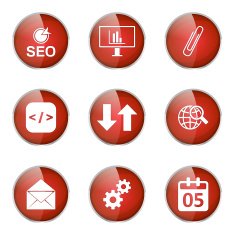 SEO Internet Sign Red Vector Button Icon Design Set 6 N4