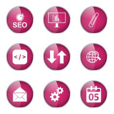 SEO Internet Sign Pink Vector Button Icon Design Set 6 N6