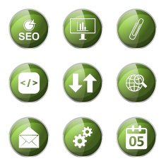 SEO Internet Sign Green Vector Button Icon Design Set 6 N6
