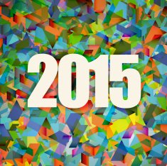 year 2015 colorful geometric origami style