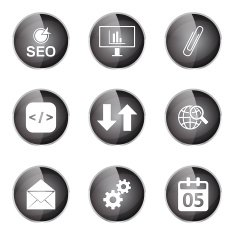 SEO Internet Sign Black Vector Button Icon Design Set 6 N6