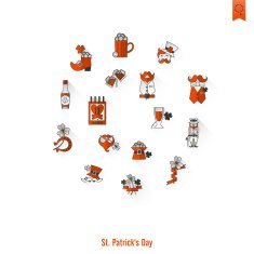 Saint Patricks Day Isolated Icon Set N108