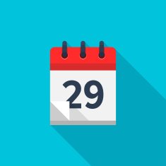 Flat calendar icon Date and time background Number 29