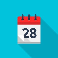Flat calendar icon Date and time background Number 28
