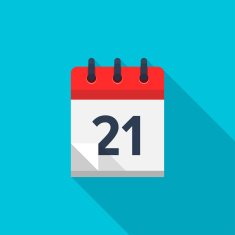 Flat calendar icon Date and time background Number 21