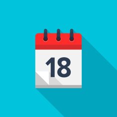 Flat calendar icon Date and time background Number 18
