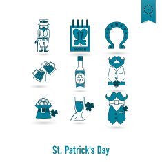 Saint Patricks Day Isolated Icon Set N119