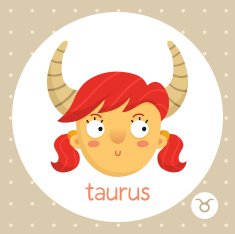 Taurus zodiac sign girl with horns