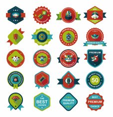 Chinese New Year badge flat banner design background set N6