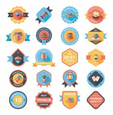 Chinese New Year badge flat banner design background set N13