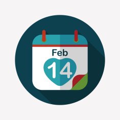 Valentine's Day February fourteen flat icon with long shadow eps N11