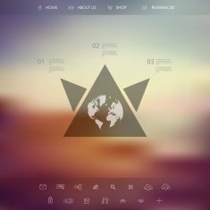 Single page website on blurred vintage background Basic web line N2