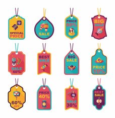 Chinese New Year tag flat banner background set eps10 N13
