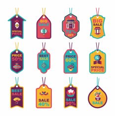 Chinese New Year tag flat banner background set eps10 N15