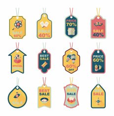 Chinese New Year tag flat banner background set eps10 N19
