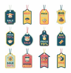 Chinese New Year tag flat banner background set eps10 N28
