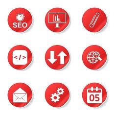 SEO Internet Sign Red Vector Button Icon Design Set 6 N5