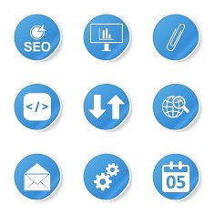 SEO Internet Sign Blue Vector Button Icon Design Set 6 N7