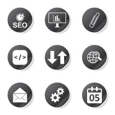 SEO Internet Sign Black Vector Button Icon Design Set 6 N7
