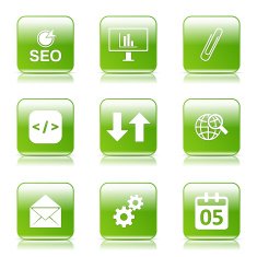 SEO Internet Sign Square Vector Green Icon Design Set 6 N10