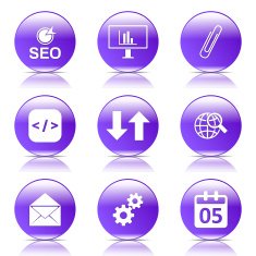 SEO Internet Sign Violet Vector Button Icon Design Set 6 N7