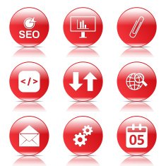 SEO Internet Sign Red Vector Button Icon Design Set 6 N6