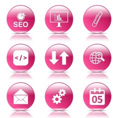 SEO Internet Sign Pink Vector Button Icon Design Set 6 N8
