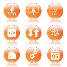 SEO Internet Sign Orange Vector Button Icon Design Set 6 N7