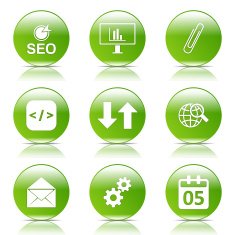 SEO Internet Sign Green Vector Button Icon Design Set 6 N8