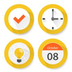 Set of flat time icons