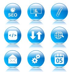 SEO Internet Sign Blue Vector Button Icon Design Set 6 N8
