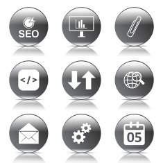 SEO Internet Sign Black Vector Button Icon Design Set 6 N8