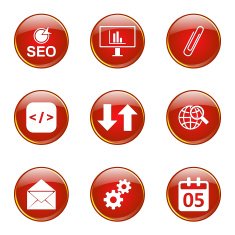 SEO Internet Sign Red Vector Button Icon Design Set 6 N7
