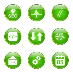 SEO Internet Sign Green Vector Button Icon Design Set 6 N9