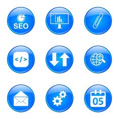 SEO Internet Sign Blue Vector Button Icon Design Set 6 N9
