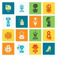 Womans Day Icon Set N47