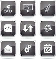 SEO Internet Sign Square Vector Black Icon Design Set 6 N12