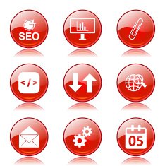 SEO Internet Sign Red Vector Button Icon Design Set 6 N8