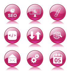 SEO Internet Sign Pink Vector Button Icon Design Set 6 N10
