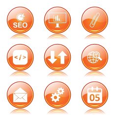 SEO Internet Sign Orange Vector Button Icon Design Set 6 N9