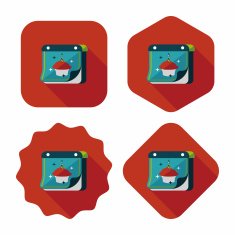 birthday calendar flat icon with long shadow eps10 N11